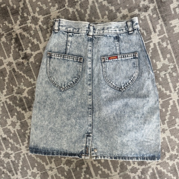 Jordache Vintage 80s Blue Denim Pencil Skirt Knee-Length Casual - Picture 3 of 10